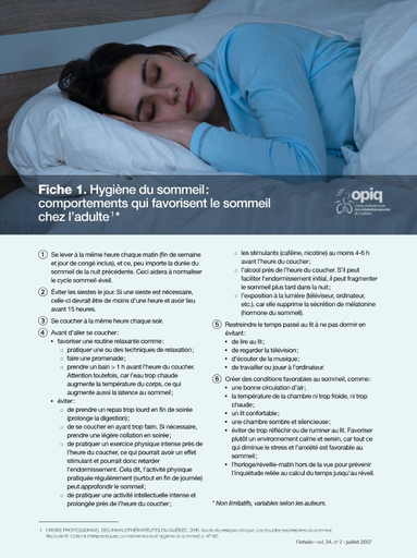 Hygiène du sommeil : comportements qui favorisent le sommeil chez
